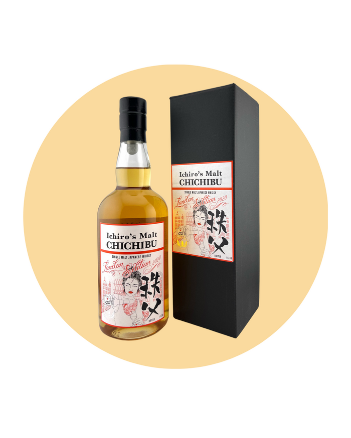 Ichiro's Malt Chichibu London Edition 2020  Japanese Whisky. The Chichibu London Edition 2020 is a carefully crafted blend of seven distinct casks, including ex-bourbon casks, refill ex-peated casks, and specially treated casks with heads replaced by Japanese Mizunara oak.