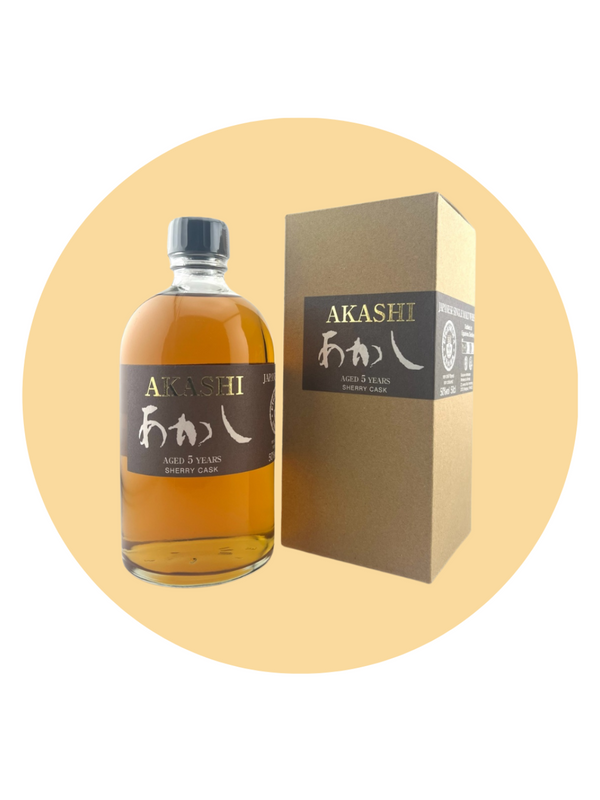 Akashi Sherry Cask Japanese Single Malt Whisky 5 Years Old, a magnificent embodiment of the centuries-old whisky-making tradition of the Eigashima Distillery