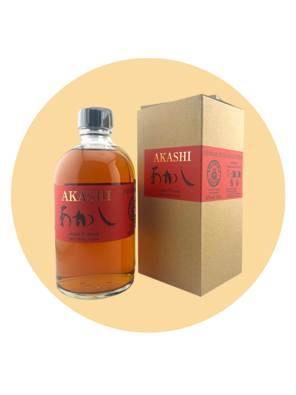 Akashi 5 Year Old Single Malt Red Wine Cask Japanese Whisky is a distinguished expression from the esteemed Eigashima Shuzo