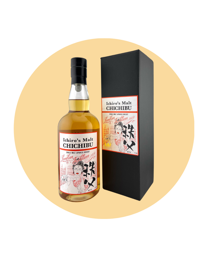 Ichiro's Malt Chichibu London Edition 2020  Japanese Whisky. The Chichibu London Edition 2020 is a carefully crafted blend of seven distinct casks, including ex-bourbon casks, refill ex-peated casks, and specially treated casks with heads replaced by Japanese Mizunara oak. 